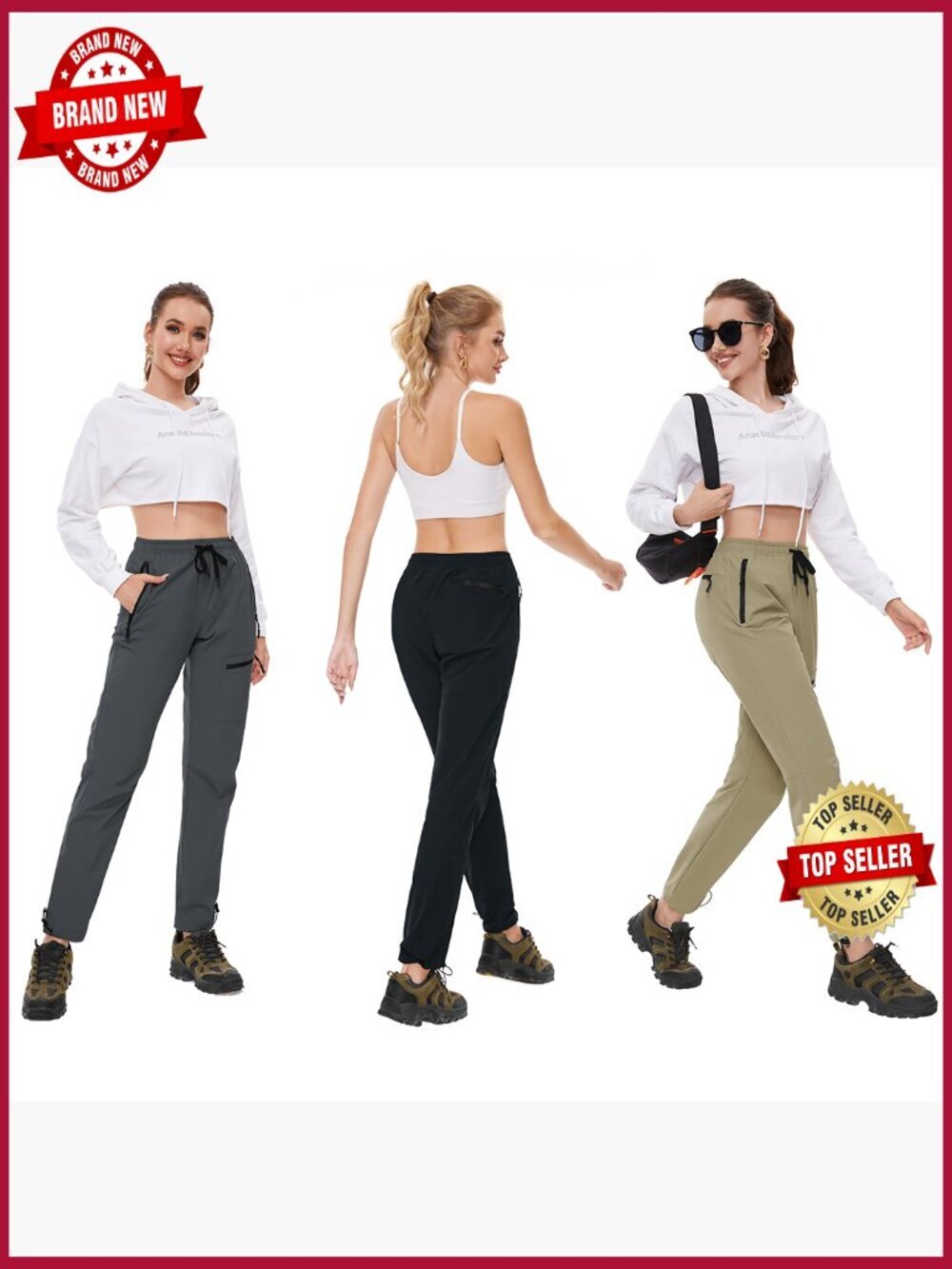 Tall Inseam Hiking Cargo Pants Lightweight Water Resistant 4 Pockets Athletic - Picture 7 of 7